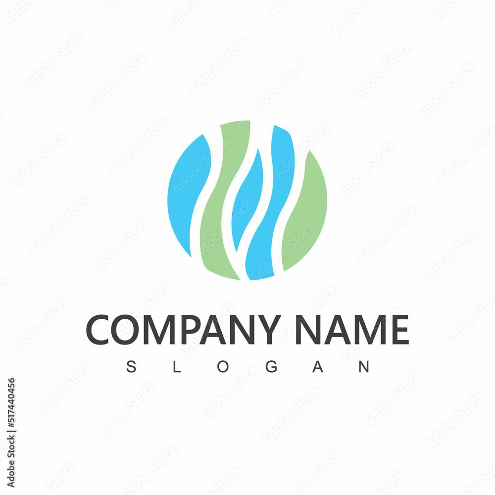 Water logo design template with blue wave, ecology element Water logo design template with blue wave, ecology element
