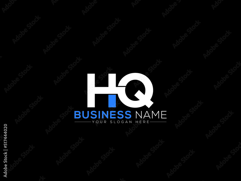 Abstract HQ Logo Icon, Creative Hq qh Logo Letter Vector Image With ...