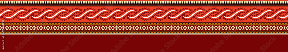 Seamless Paisley Indian Silky boder