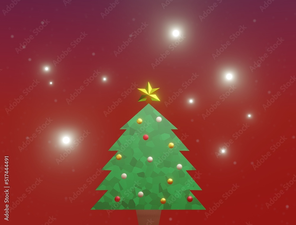 星とクリスマスツリー