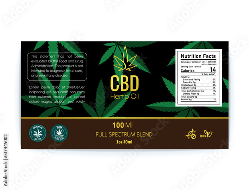 cbd oil label design vector 