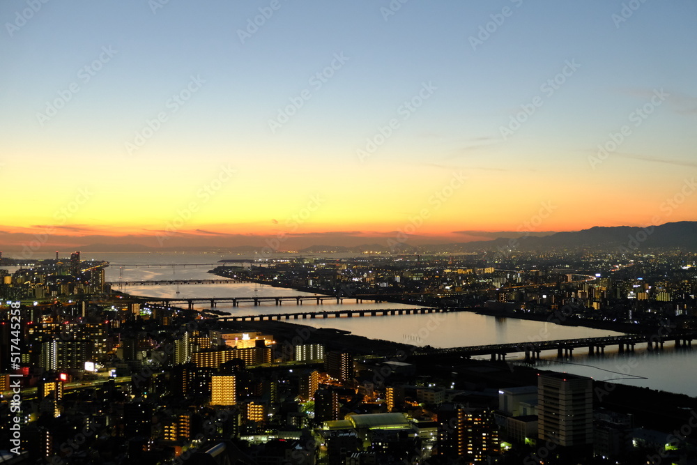 Fototapeta premium sunset over the river