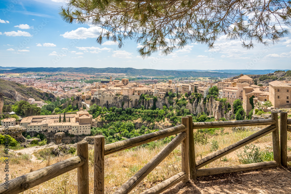 View at Cuenca town from the viewpoint over the city - Spain