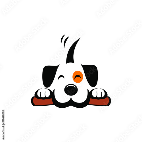 cute spoiled dog illustration, suitable for pet company