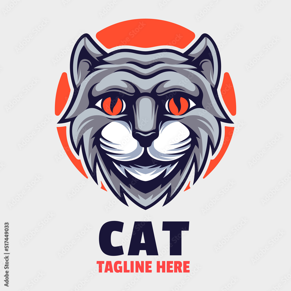 Fototapeta premium Cat Animal Mascot Logo Template