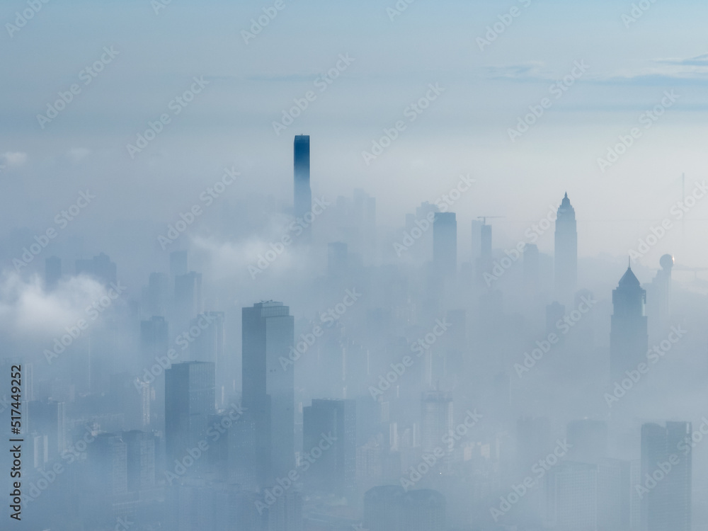 Hubei Wuhan Summer Urban Skyline Aerial photography scenery