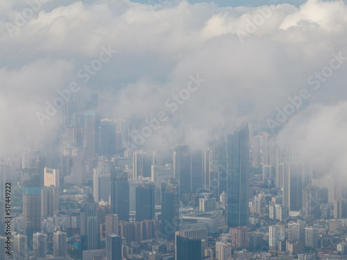 Hubei Wuhan Summer Urban Skyline Aerial photography scenery