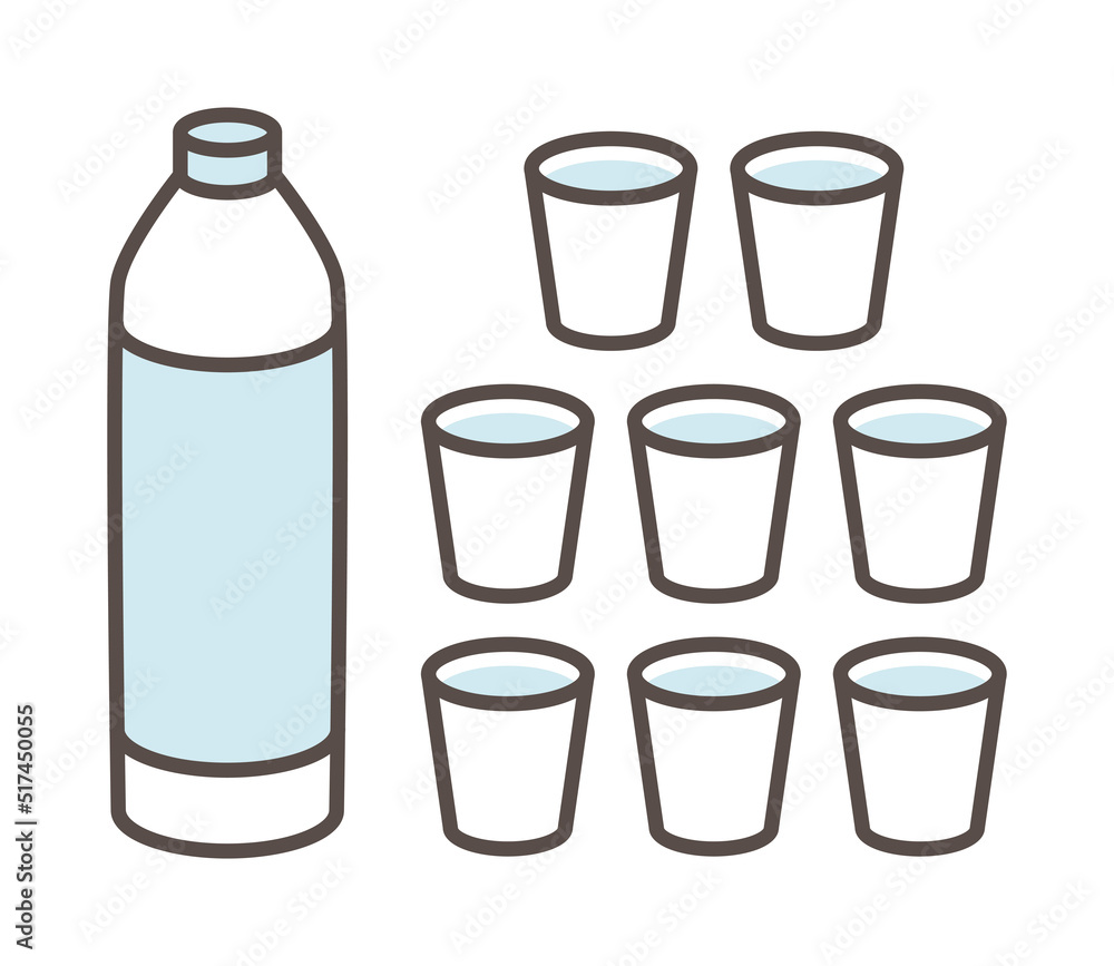 simple illustration of amount of water for one day simple illustration of amount of water for one day