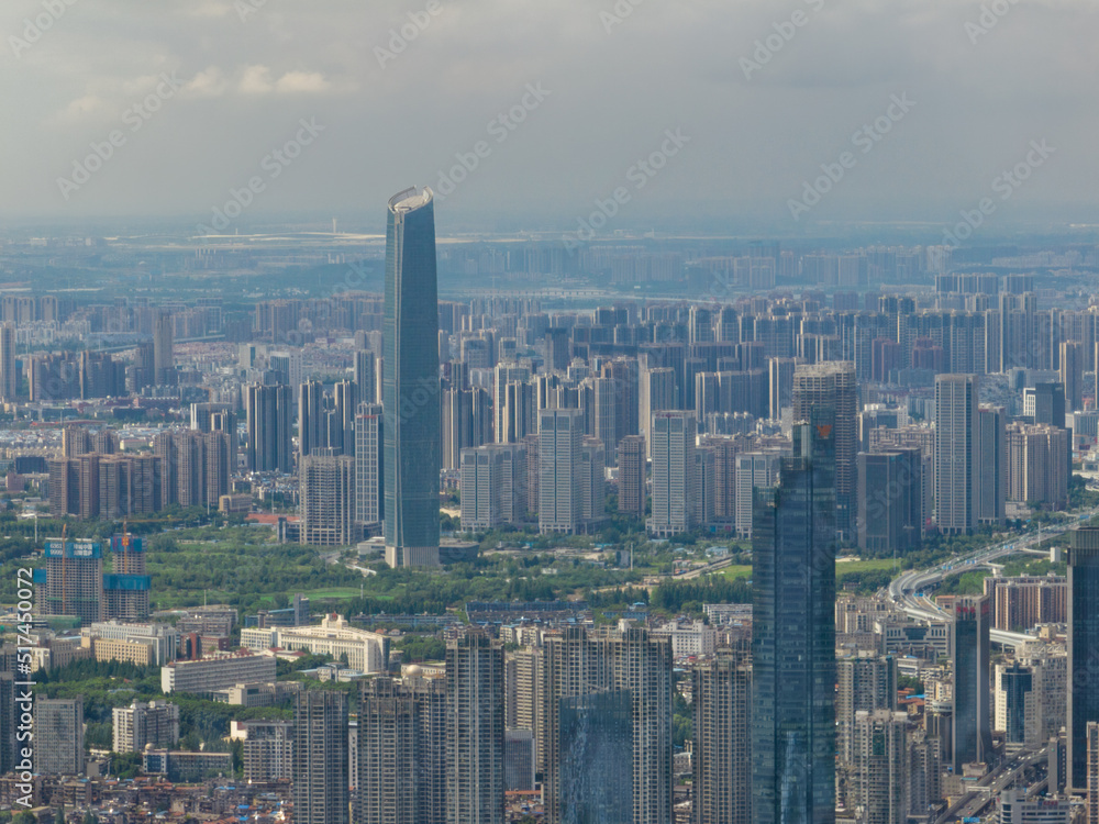 Fototapeta premium Hubei Wuhan Summer Urban Skyline Aerial photography scenery