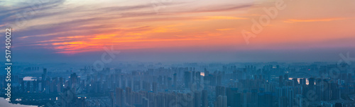 Hubei Wuhan Summer Urban Skyline Aerial photography scenery