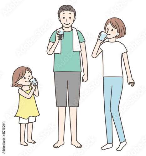 illustration of people drinking water