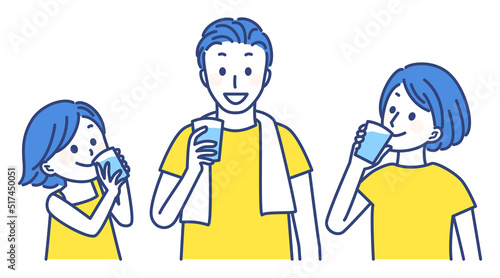 illustration of people drinking water