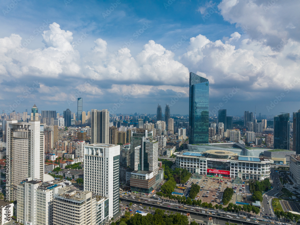 Obraz premium Hubei Wuhan Summer Urban Skyline Aerial photography scenery