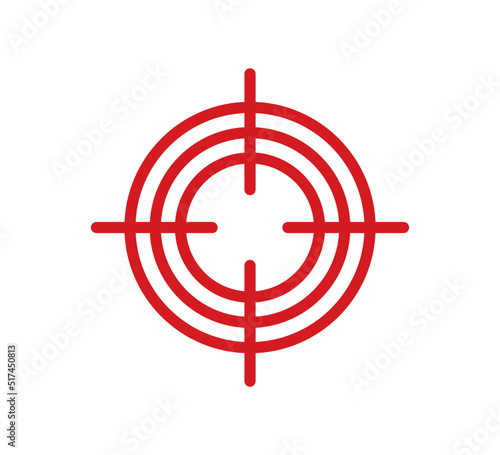 Pain point icon. Pain red circle mark. Target spot symbol for medical design. Concept killer for headaches, abdominal aches. Editable stroke. Vector illustration isolated on white background.