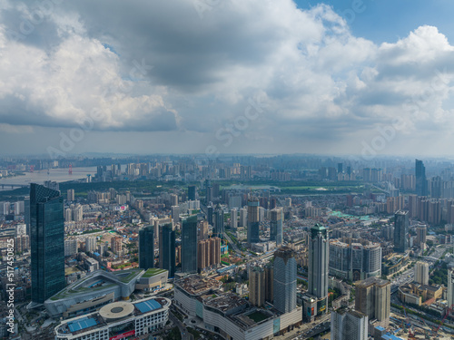 Hubei Wuhan Summer Urban Skyline Aerial photography scenery