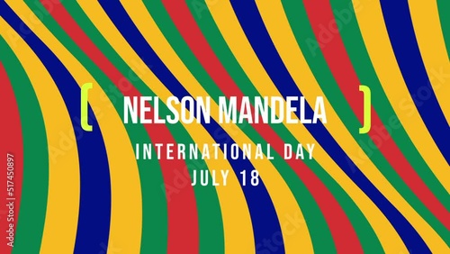 Nelson mandela international day and july 18 with colorful background for nelson mandela day. photo