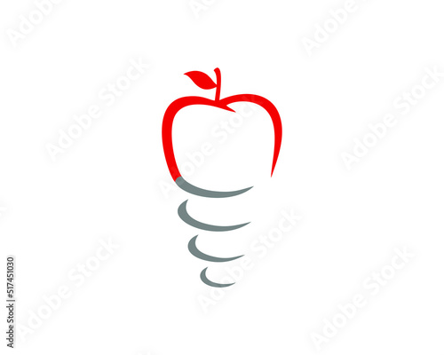 Apple Dental Clinic Logo Vector, take tooth implant false tooth