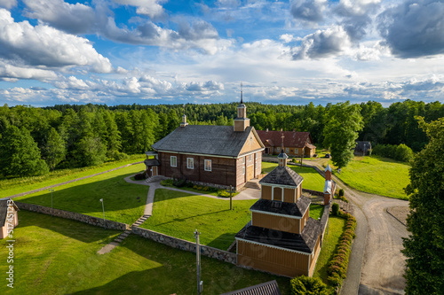 Aerial summer beautiful view of Labanoras Church, Lithuania photo