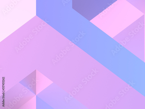 Abstract minimal background, blue pink low poly 3d
