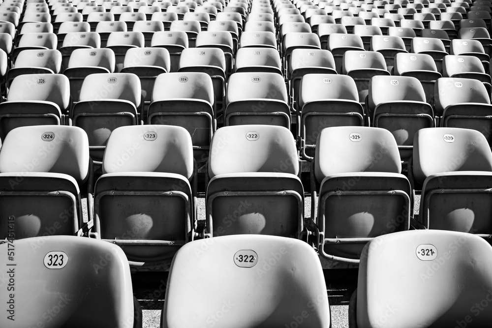 Empty Plastic Chairs at the Stadium Empty Plastic Chairs at the Stadium