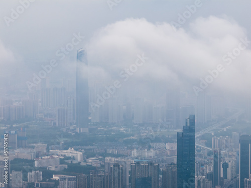 Hubei Wuhan Summer Urban Skyline Aerial photography scenery