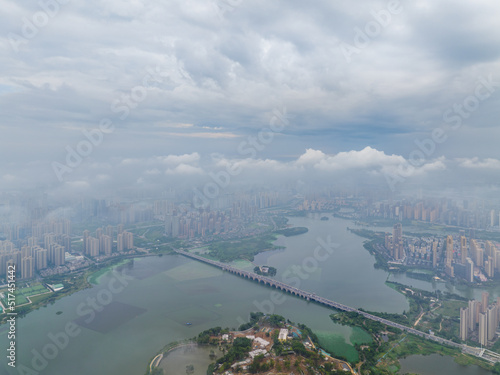 Hubei Wuhan Summer Urban Skyline Aerial photography scenery