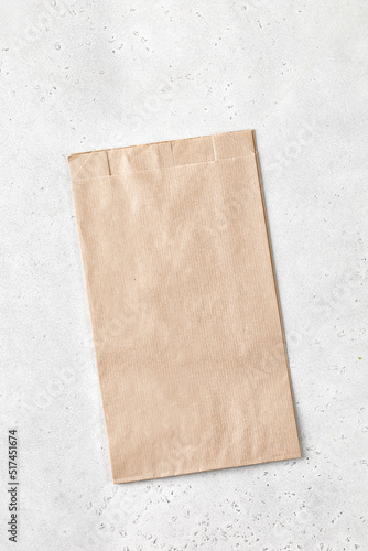Craft Paper bag for food. Mock up. Place for text.