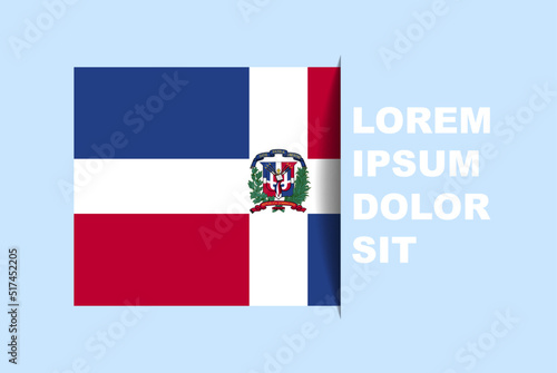 Free Download Half Dominican Republic flag vector with copy space, country flag with shadow style, horizontal slide effect, Dominican Republic icon design asset, text area, simple flat design - GFXLoad