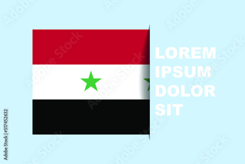 Half Syria flag vector with copy space, country flag with shadow style, horizontal slide effect, Syria icon design asset, text area, simple flat design Free Download Half Syria flag vector with copy space, country flag with shadow style, horizontal slide effect, Syria icon design asset, text area, simple flat design - GFXLoad