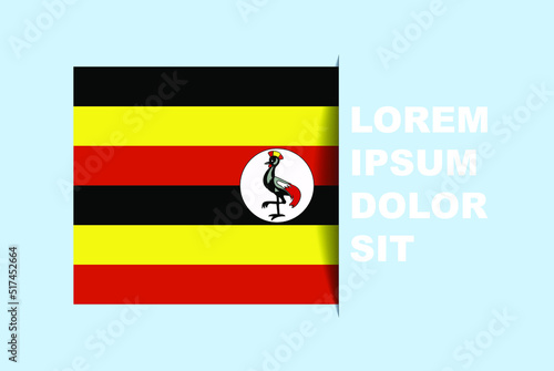 Free Download Half Uganda flag vector with copy space, country flag with shadow style, horizontal slide effect, Uganda icon design asset, text area, simple flat design - GFXLoad