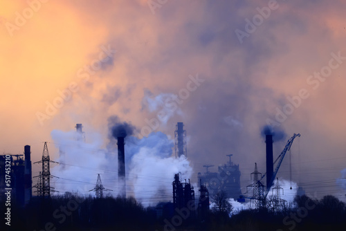 metallurgical plant landscape pollution of nature