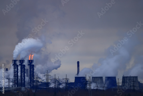 industrial landscape factory smoke pipe