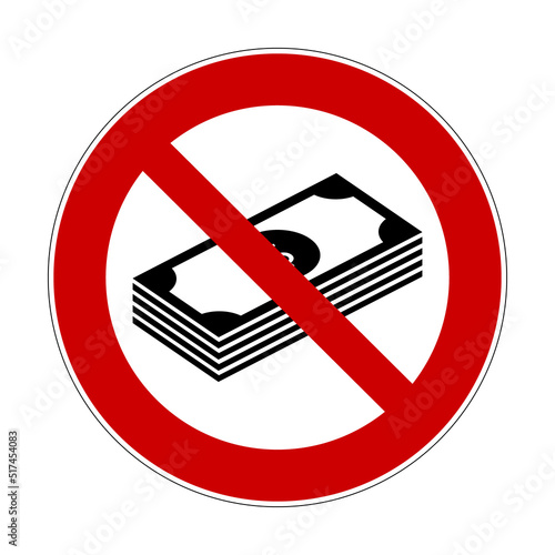 Foto No cash prohibition sign