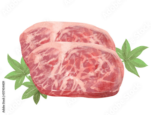 リアルな霜降りお肉のイラスト