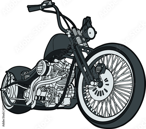 Leinwand Poster black motorcycle chopper