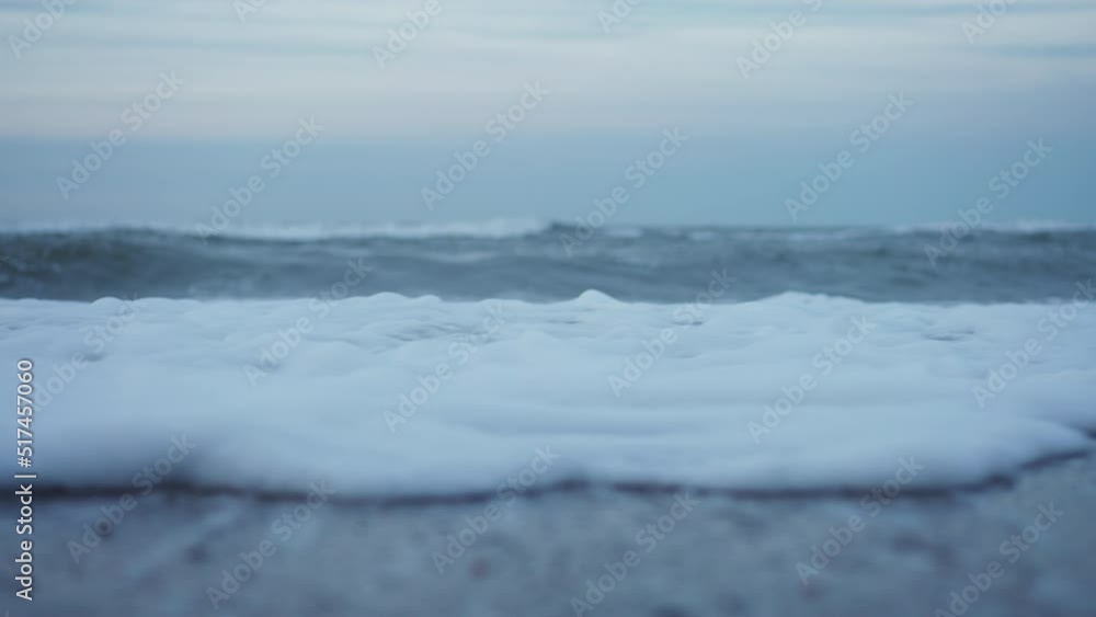 Sea Waves Are Crashing to the Shore. Seascape on an Overcast Day Sea Waves Are Crashing to the Shore. Seascape on an Overcast Day