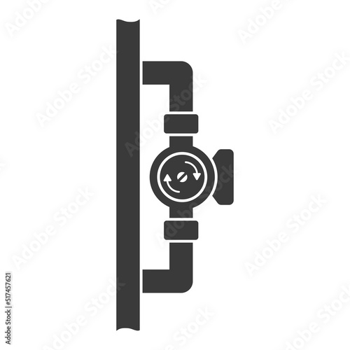 Water circulation pump glyph icon isolated on white background.Vector illustration.