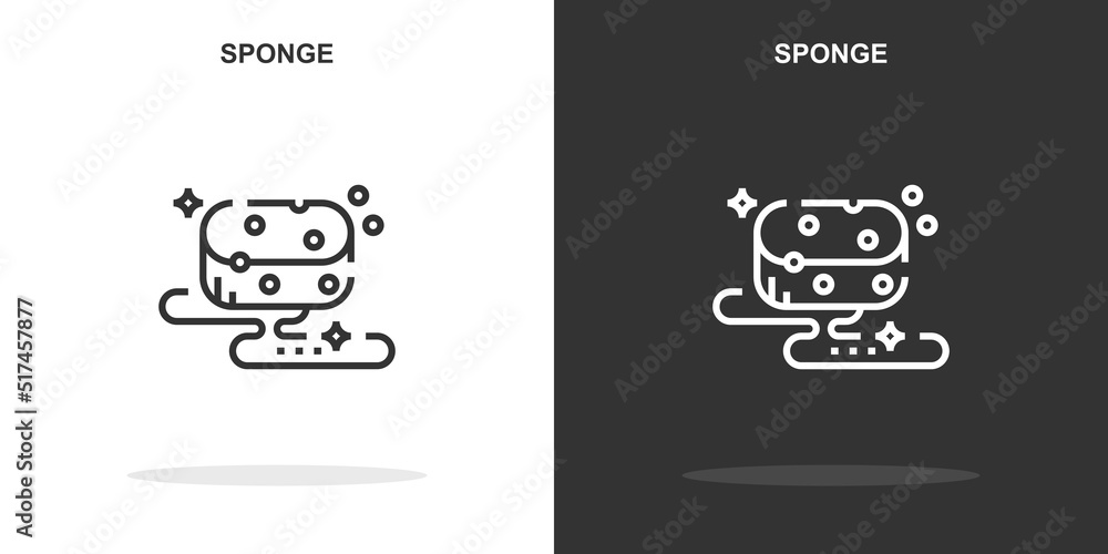 sponge line icon. Simple outline style.sponge linear sign. Vector illustration isolated on white background. Editable stroke EPS 10 sponge line icon. Simple outline style.sponge linear sign. Vector illustration isolated on white background. Editable stroke EPS 10