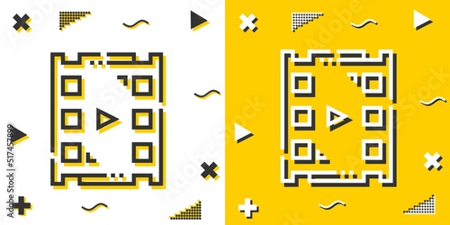 video player line icon. Simple outline style.video player linear sign. Vector illustration isolated on white background. Editable stroke EPS 10