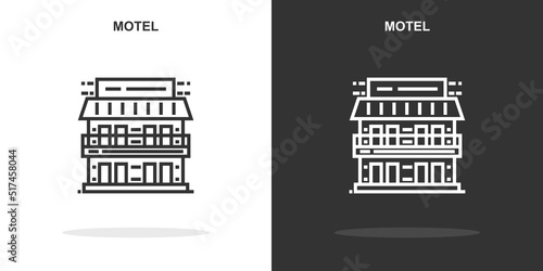 motel line icon. Simple outline style.motel linear sign. Vector illustration isolated on white background. Editable stroke EPS 10