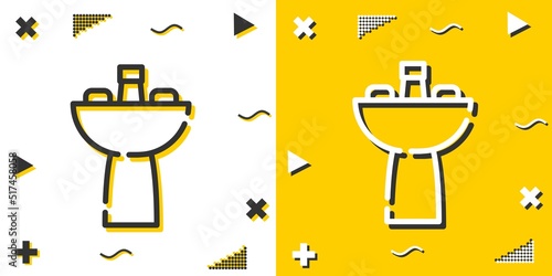 sink line icon. Simple outline style.sink linear sign. Vector illustration isolated on white background. Editable stroke EPS 10
