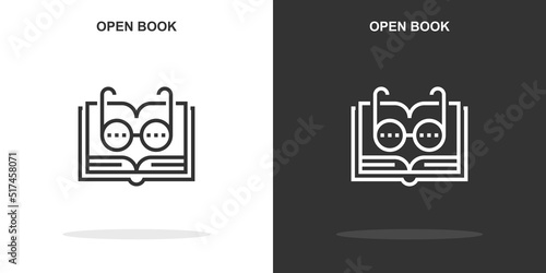 open book line icon. Simple outline style.open book linear sign. Vector illustration isolated on white background. Editable stroke EPS 10