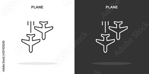 plane line icon. Simple outline style.plane linear sign. Vector illustration isolated on white background. Editable stroke EPS 10