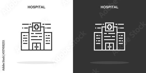 hospital line icon. Simple outline style.hospital linear sign. Vector illustration isolated on white background. Editable stroke EPS 10