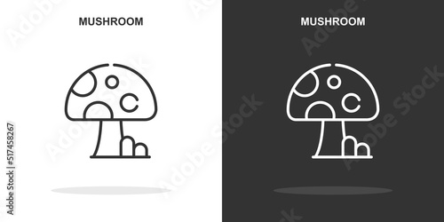 mushroom line icon. Simple outline style.mushroom linear sign. Vector illustration isolated on white background. Editable stroke EPS 10