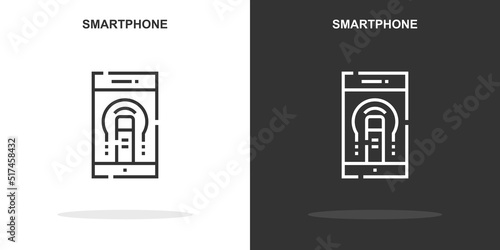 smartphone line icon. Simple outline style.smartphone linear sign. Vector illustration isolated on white background. Editable stroke EPS 10