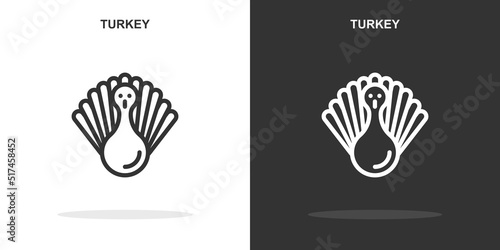 turkey line icon. Simple outline style.turkey linear sign. Vector illustration isolated on white background. Editable stroke EPS 10