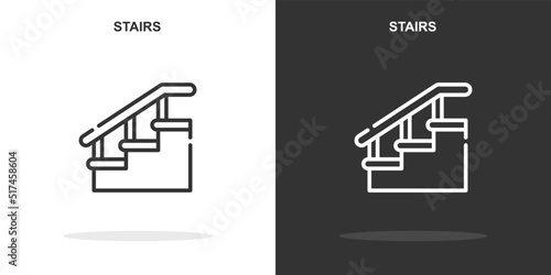 stairs line icon. Simple outline style.stairs linear sign. Vector illustration isolated on white background. Editable stroke EPS 10