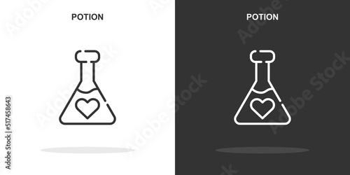 potion line icon. Simple outline style.potion linear sign. Vector illustration isolated on white background. Editable stroke EPS 10