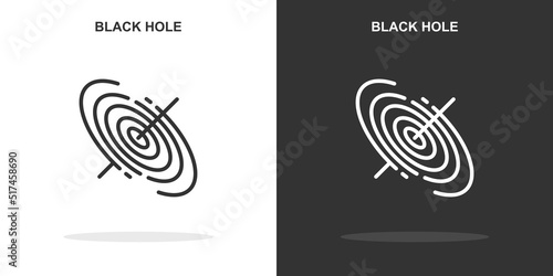 black hole line icon. Simple outline style.black hole linear sign. Vector illustration isolated on white background. Editable stroke EPS 10